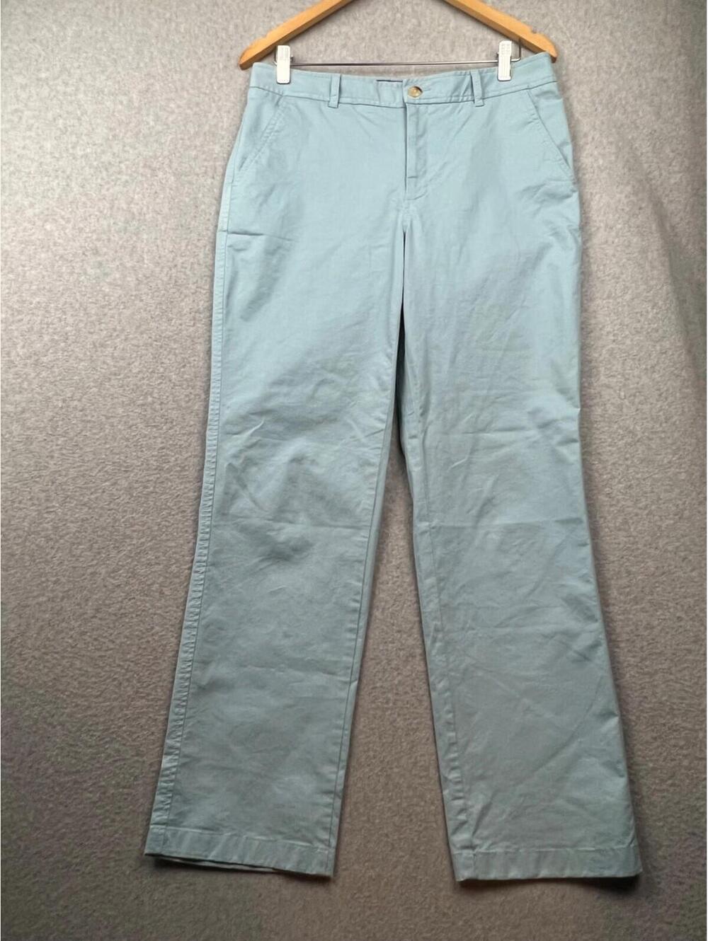 LL Bean Coastal Chino Pants Womens 10 Stretch Straight Leg Classic Blue